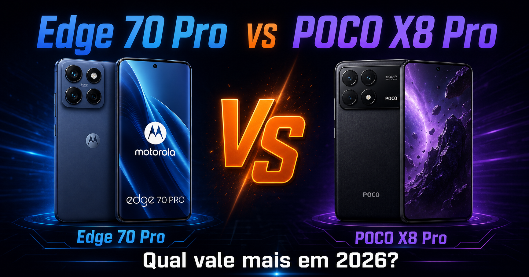Motorola Edge 70 Pro vs POCO X8 Pro: mesmo preço, escolha óbvia